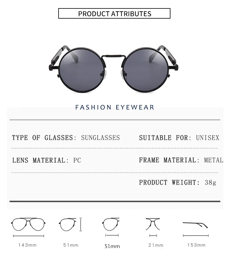 Round Metal Frame Sunglasses TrendyMate Round Metal Frame Sunglasses TrendyMate KDBazar