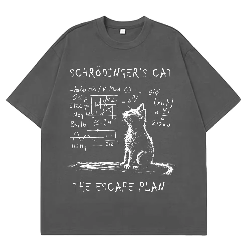 Schrodinger Cat Physics Quantum Mechanics Creative Print Summer Short-sleeved Cotton T Shirt Men Women Streetwear Loose T-shirts Men’s Clothing Men’s Fashion Men’s Trendy T-Shirts Schrodinger Cat Physics Quantum Mechanics Creative Print Summer Short-sleeved Cotton T Shirt Men Women Streetwear Loose T-shirts Men's Clothing Men's Fashion Men's Trendy T-Shirts KDBazar