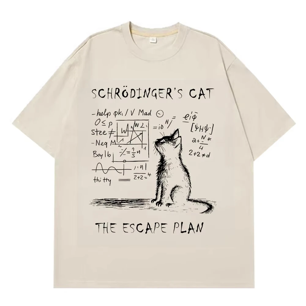 Schrodinger Cat Physics Quantum Mechanics Creative Print Summer Short-sleeved Cotton T Shirt Men Women Streetwear Loose T-shirts Men’s Clothing Men’s Fashion Men’s Trendy T-Shirts Schrodinger Cat Physics Quantum Mechanics Creative Print Summer Short-sleeved Cotton T Shirt Men Women Streetwear Loose T-shirts Men's Clothing Men's Fashion Men's Trendy T-Shirts KDBazar