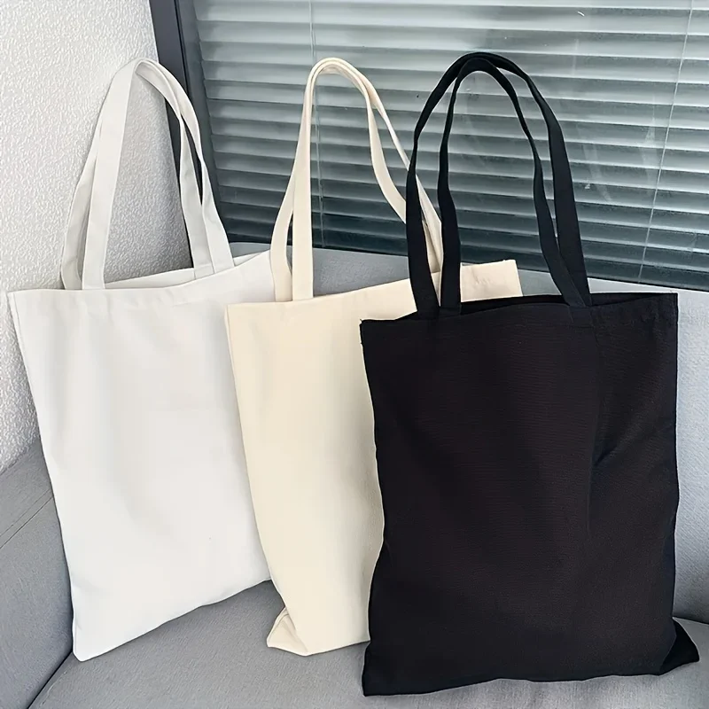 Simple and Casual Solid Color Canvas Material Large Capacity Women’s Handheld Shoulder Bag for Shopping and Travel Simple and Casual Solid Color Canvas Material Large Capacity Women's Handheld Shoulder Bag for Shopping and Travel KDBazar