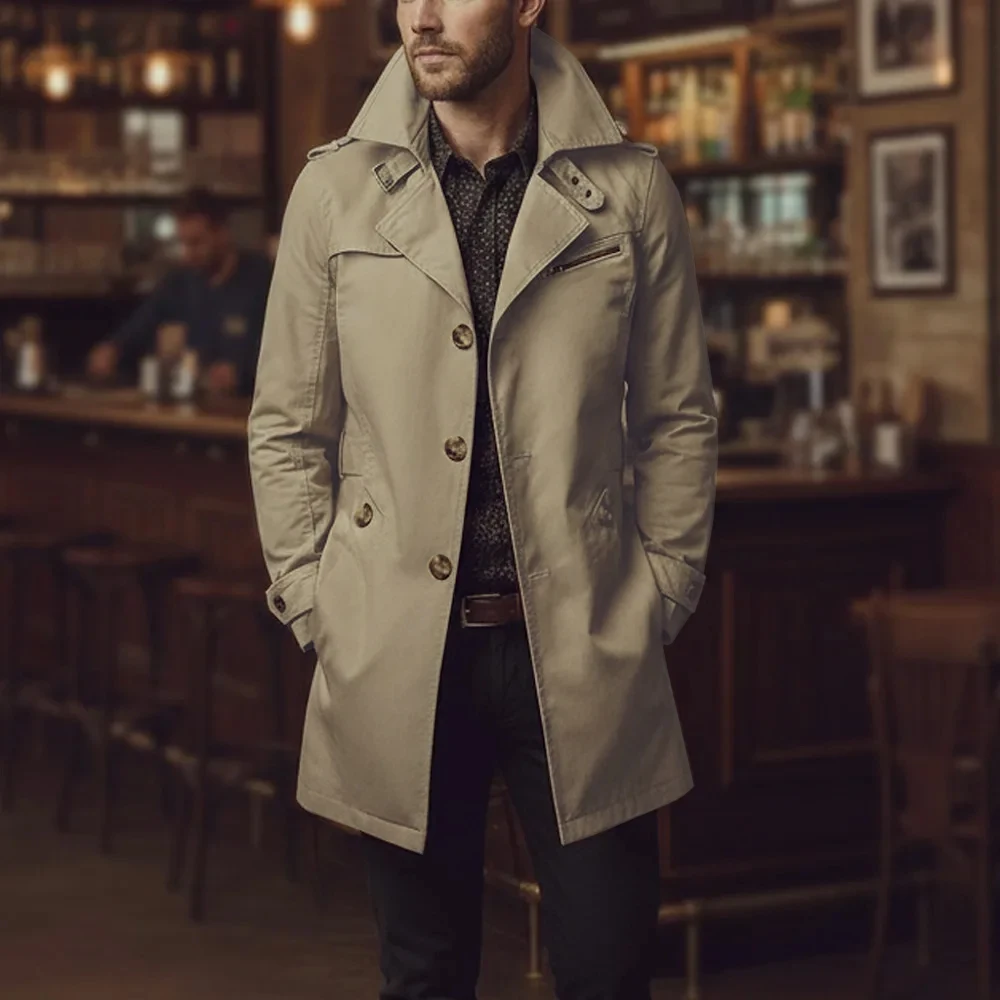 Slim Notched Collar Cotton Trench Coat for Men Cotton Coat Men’s Coats & Jackets Men’s Fashion Slim Notched Collar Cotton Trench Coat for Men Cotton Coat Men's Coats & Jackets Men's Fashion KDBazar
