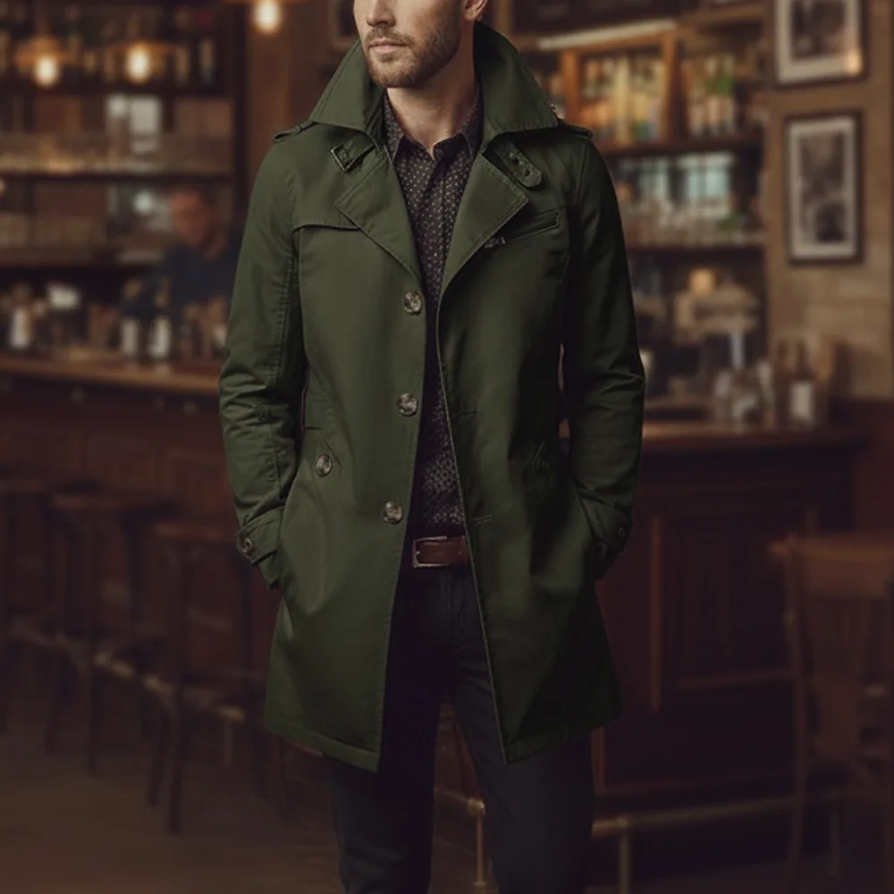 Slim Notched Collar Cotton Trench Coat for Men Cotton Coat Men’s Coats & Jackets Men’s Fashion Slim Notched Collar Cotton Trench Coat for Men Cotton Coat Men's Coats & Jackets Men's Fashion KDBazar
