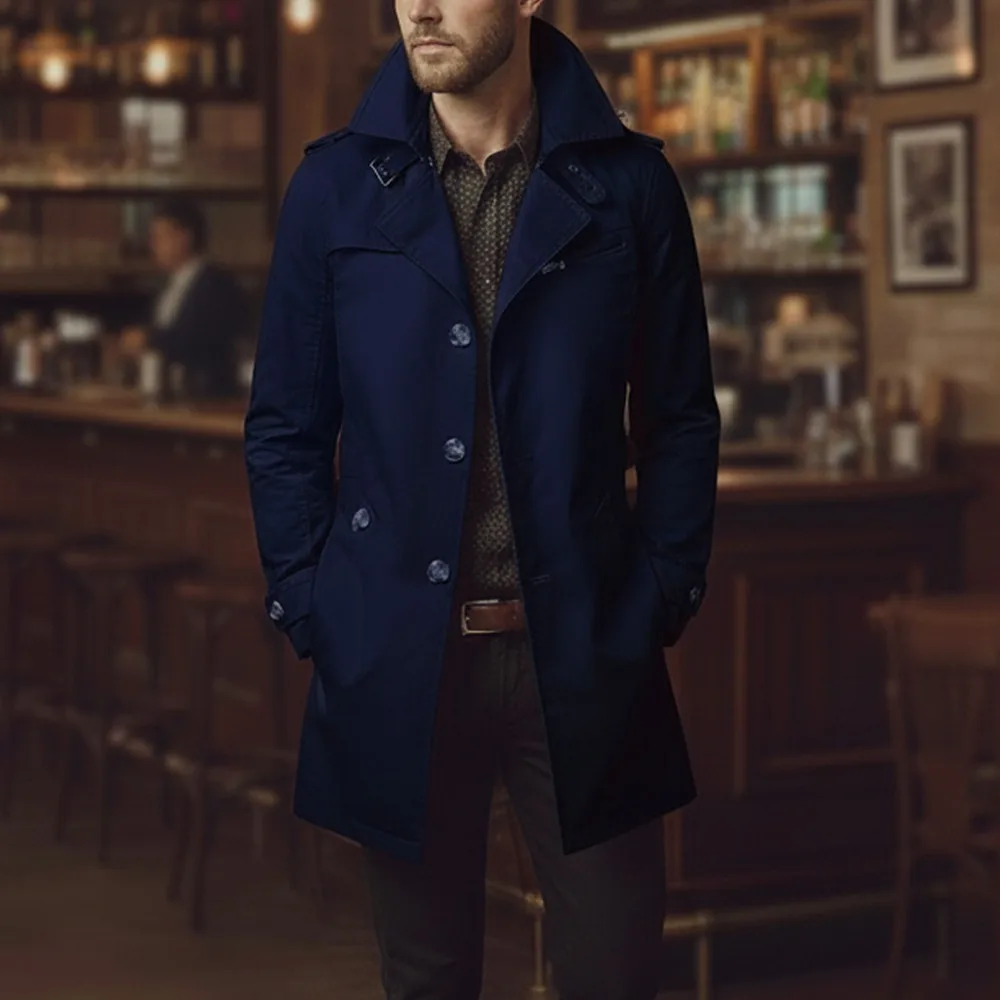 Slim Notched Collar Cotton Trench Coat for Men Cotton Coat Men’s Coats & Jackets Men’s Fashion Slim Notched Collar Cotton Trench Coat for Men Cotton Coat Men's Coats & Jackets Men's Fashion KDBazar