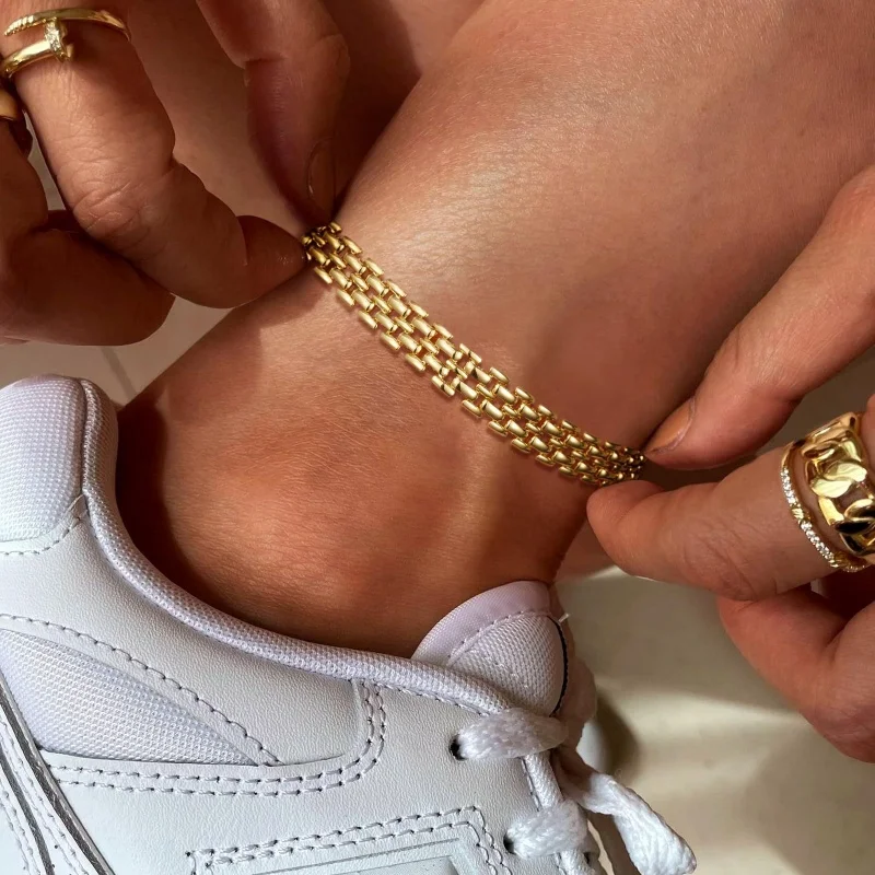 Stainless Steel 18K Gold Plated Exquisite Weaving Mesh Ankle Chain for Women Chunky Trendy Link Chain Bracelet Jewelry Gifts Anklet Jewelry Jewelry & Watches Stainless Steel 18K Gold Plated Exquisite Weaving Mesh Ankle Chain for Women Chunky Trendy Link Chain Bracelet Jewelry Gifts Anklet Jewelry Jewelry & Watches KDBazar
