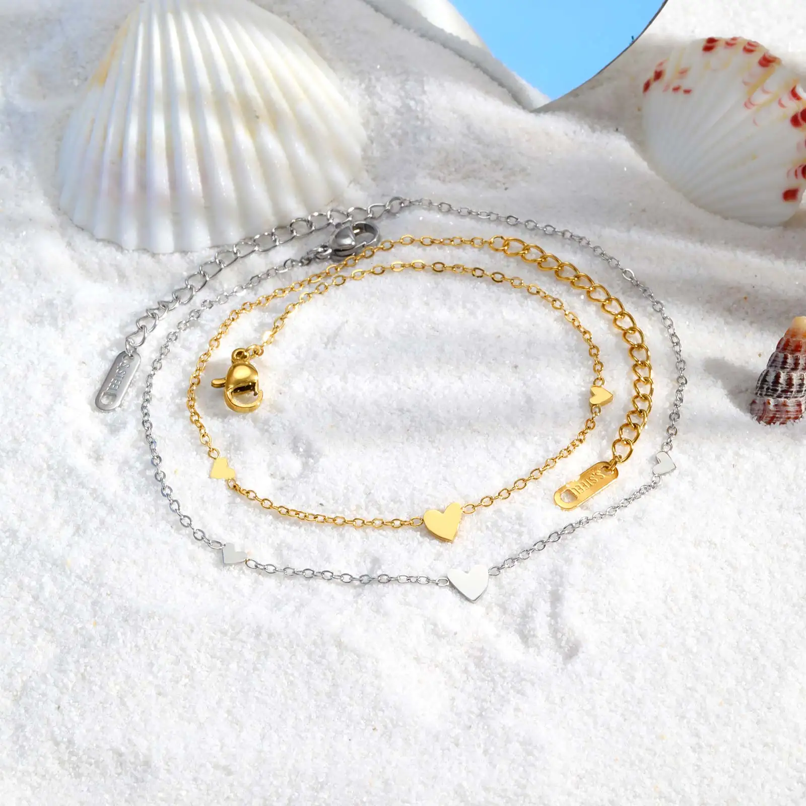 Stainless Steel Heart Anklet Anklet Jewelry Jewelry & Watches Stainless Steel Heart Anklet Anklet Jewelry Jewelry & Watches KDBazar