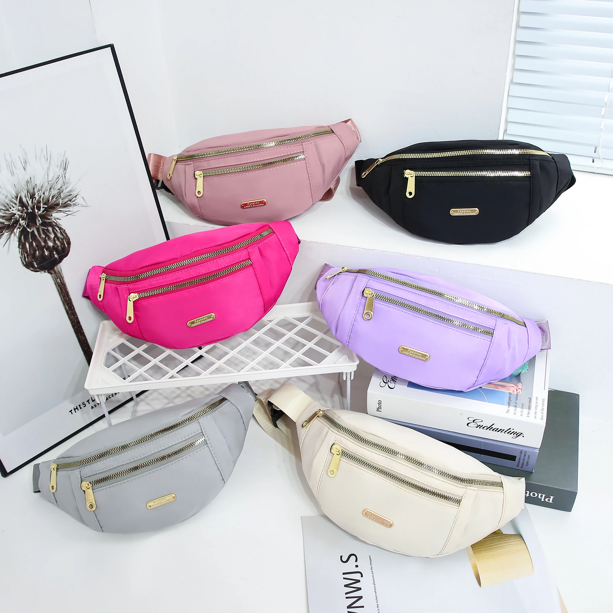 Fanny pack multiple colorways pink and black