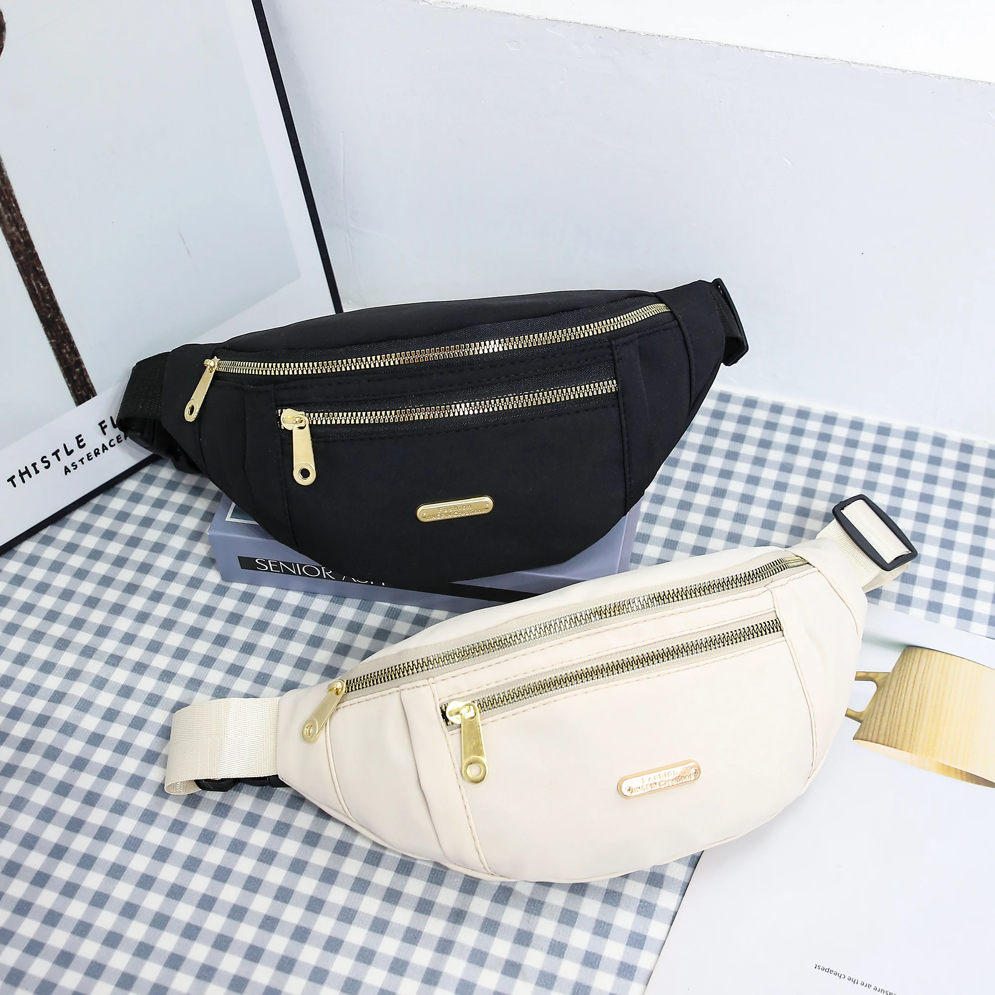 Lightweight fanny pack crossbody waist bag black