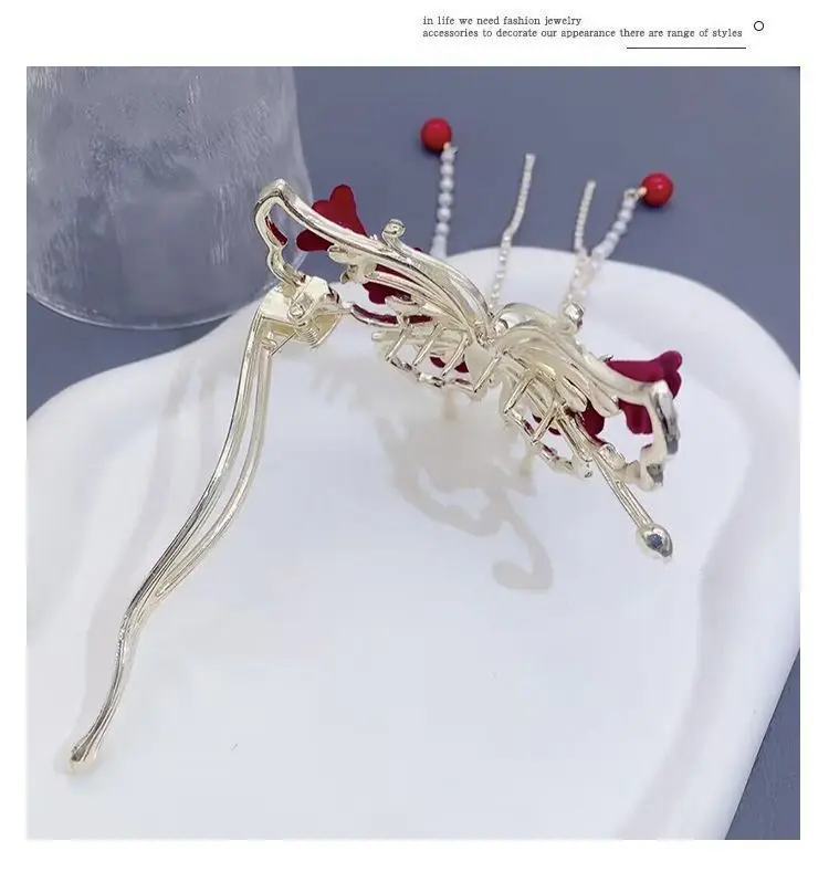 Flower tassel hair clip product view