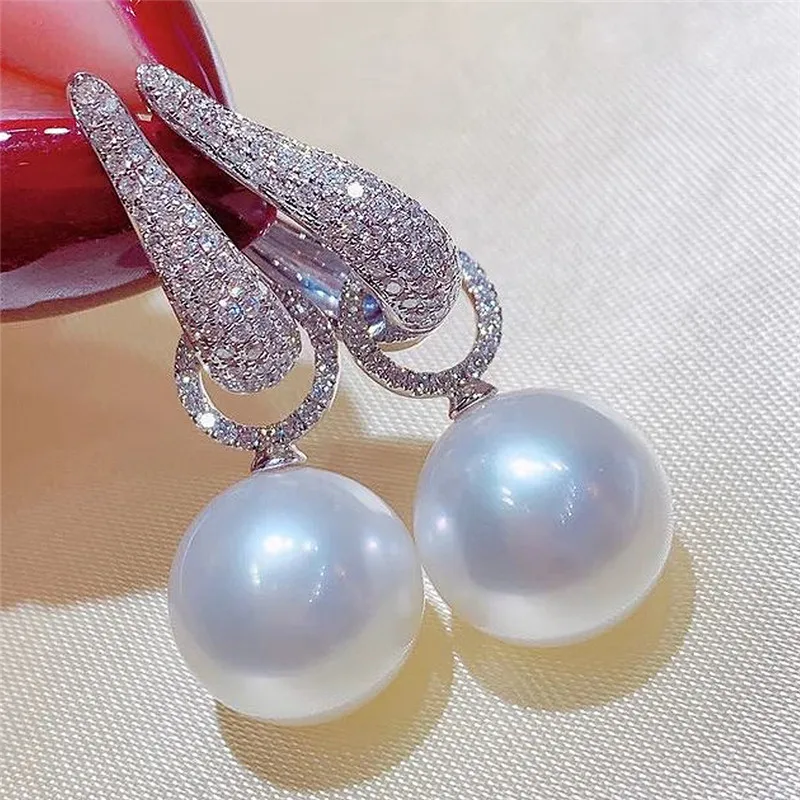 Trend Pearl Dangle Earring for Women Luxury Bling Cubic Zirconia Fashion Elegant 925 Sterling Silver Jewelry Earrings Jewelry & Watches Trend Pearl Dangle Earring for Women Luxury Bling Cubic Zirconia Fashion Elegant 925 Sterling Silver Jewelry Earrings Jewelry & Watches KDBazar