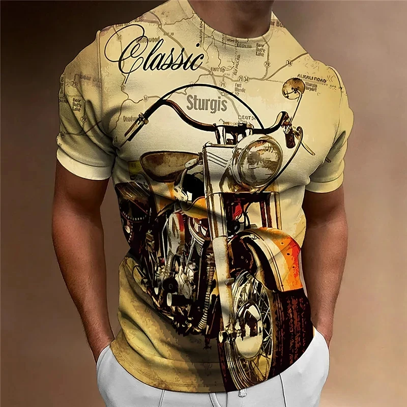 Vintage classic motorcycle graphic t-shirt front view