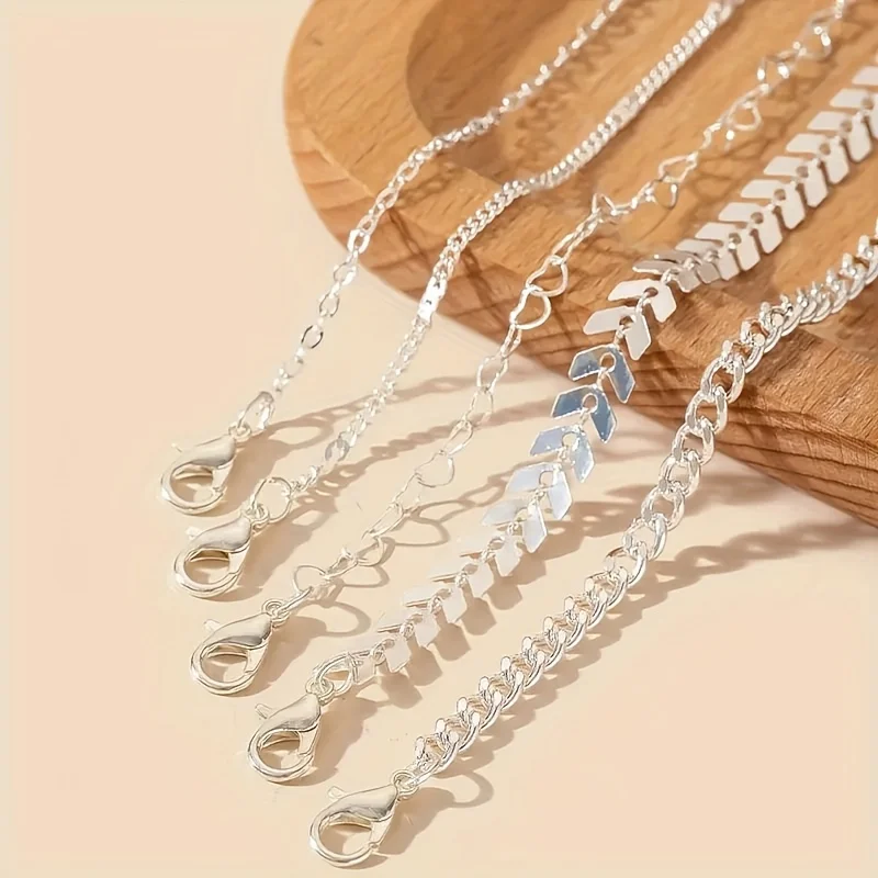 Vintage Heart Chain Anklets Set Anklet Jewelry Jewelry & Watches Vintage Heart Chain Anklets Set Anklet Jewelry Jewelry & Watches KDBazar