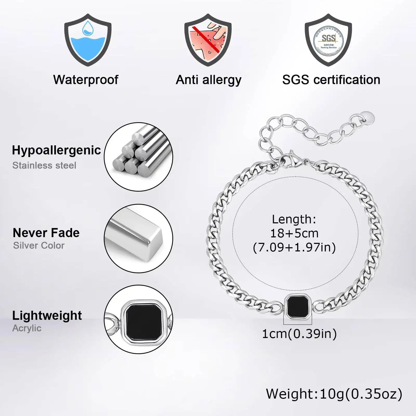 Vnox 5/7mm Width Adjustable Chain Bracelet for Men, Stainless Steel Acrylic Six-Sided Polished Jewelry Gift for Husband Son Him Bracelets and Bangles Jewelry & Watches Vnox 5/7mm Width Adjustable Chain Bracelet for Men, Stainless Steel Acrylic Six-Sided Polished Jewelry Gift for Husband Son Him Bracelets and Bangles Jewelry & Watches KDBazar