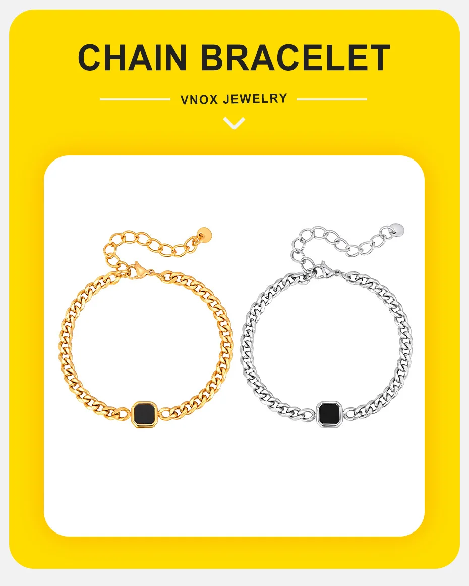 Adjustable chain bracelet for men worn on wrist