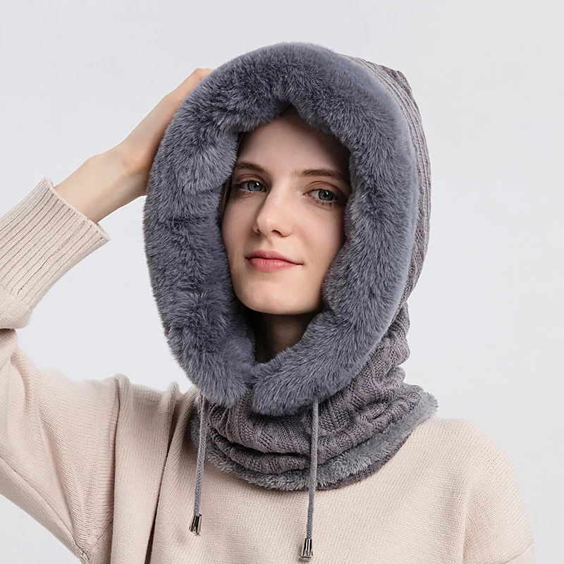 Winter Hat For Women Hooded Face Mask Fluff Keep Warm Thicken Style Neck Scarf Hooded Cap Beanie Knitted Cashmere Neck Warmer Winter Hat For Women Hooded Face Mask Fluff Keep Warm Thicken Style Neck Scarf Hooded Cap Beanie Knitted Cashmere Neck Warmer KDBazar