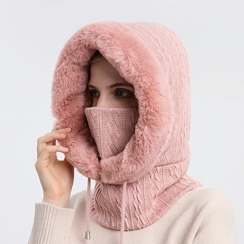 Winter Hat For Women Hooded Face Mask Fluff Keep Warm Thicken Style Neck Scarf Hooded Cap Beanie Knitted Cashmere Neck Warmer Winter Hat For Women Hooded Face Mask Fluff Keep Warm Thicken Style Neck Scarf Hooded Cap Beanie Knitted Cashmere Neck Warmer KDBazar