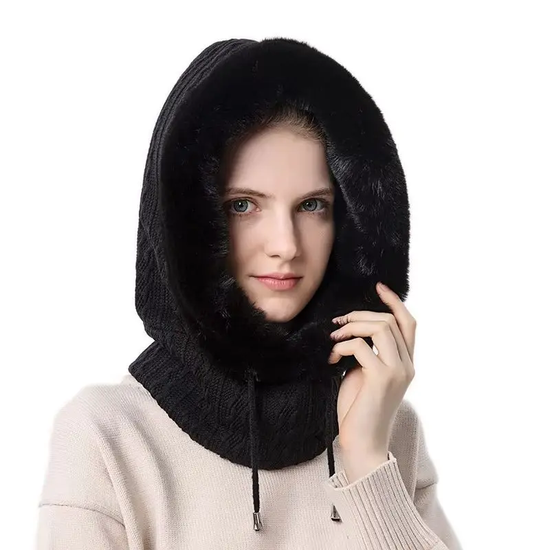 Winter Hat For Women Hooded Face Mask Fluff Keep Warm Thicken Style Neck Scarf Hooded Cap Beanie Knitted Cashmere Neck Warmer Winter Hat For Women Hooded Face Mask Fluff Keep Warm Thicken Style Neck Scarf Hooded Cap Beanie Knitted Cashmere Neck Warmer KDBazar