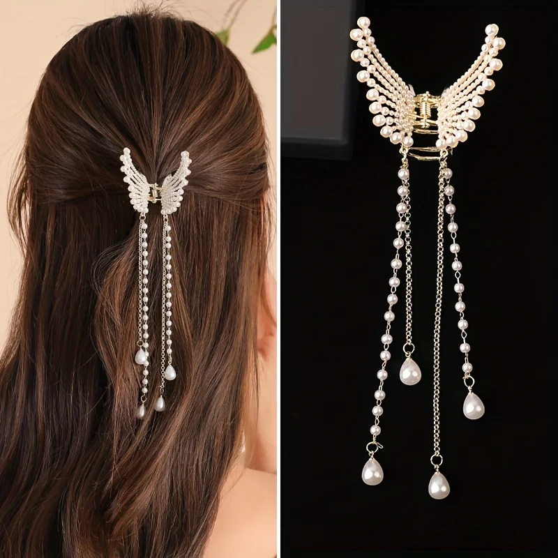 Women Butterfly Tassel Hair Clip Crystal Hair Claw Small Grab Clip Faux Pearls Decor Butterfly Shape Metal HairClip For Girl Clothing & Accessories Hair Accessories Women’s Fashion Women Butterfly Tassel Hair Clip Crystal Hair Claw Small Grab Clip Faux Pearls Decor Butterfly Shape Metal HairClip For Girl Clothing & Accessories Hair Accessories Women's Fashion KDBazar