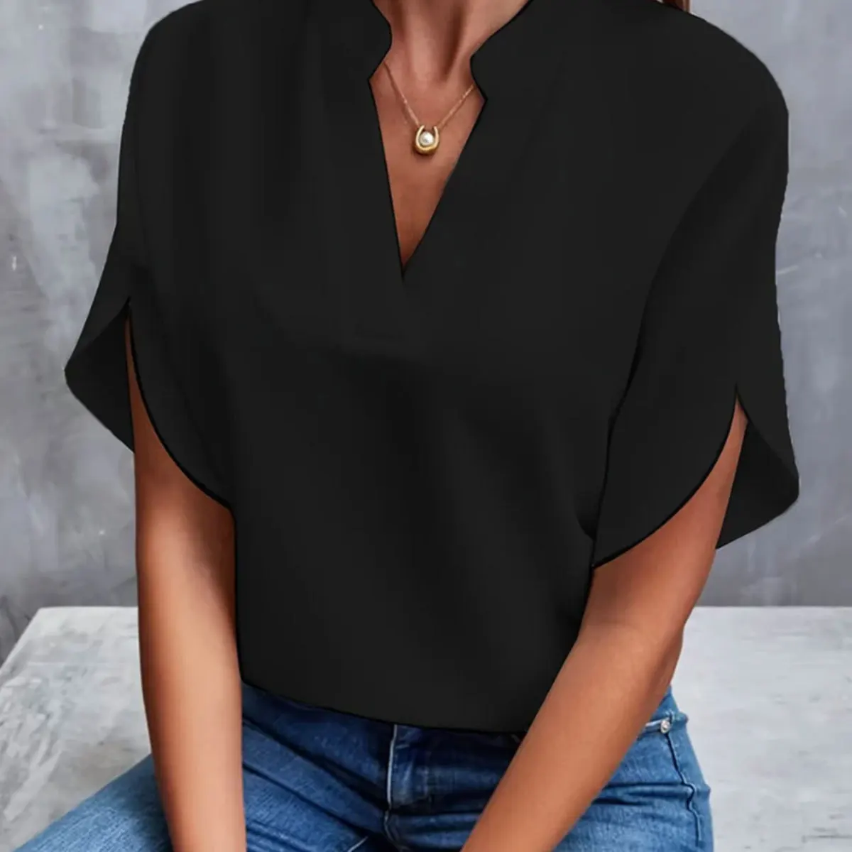 Women Elegant Solid V Neck Blouse Casual Short Sleeve Loose Shirt Summer Solid Tops Harajuku Office Ladt Chiffon Blouse 2026 New Clothing & Accessories Tops & Tees Women’s Fashion Women’s Tops Women Elegant Solid V Neck Blouse Casual Short Sleeve Loose Shirt Summer Solid Tops Harajuku Office Ladt Chiffon Blouse 2026 New Clothing & Accessories Tops & Tees Women's Fashion Women's Tops KDBazar