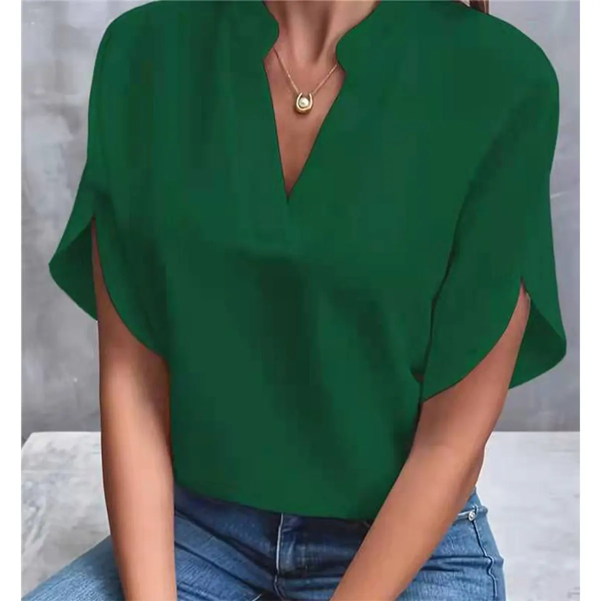 Women Elegant Solid V Neck Blouse Casual Short Sleeve Loose Shirt Summer Solid Tops Harajuku Office Ladt Chiffon Blouse 2026 New Clothing & Accessories Tops & Tees Women’s Fashion Women’s Tops Women Elegant Solid V Neck Blouse Casual Short Sleeve Loose Shirt Summer Solid Tops Harajuku Office Ladt Chiffon Blouse 2026 New Clothing & Accessories Tops & Tees Women's Fashion Women's Tops KDBazar