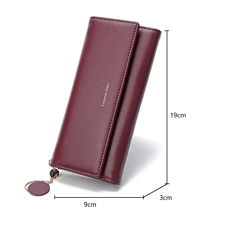 PU leather wallet for women front view