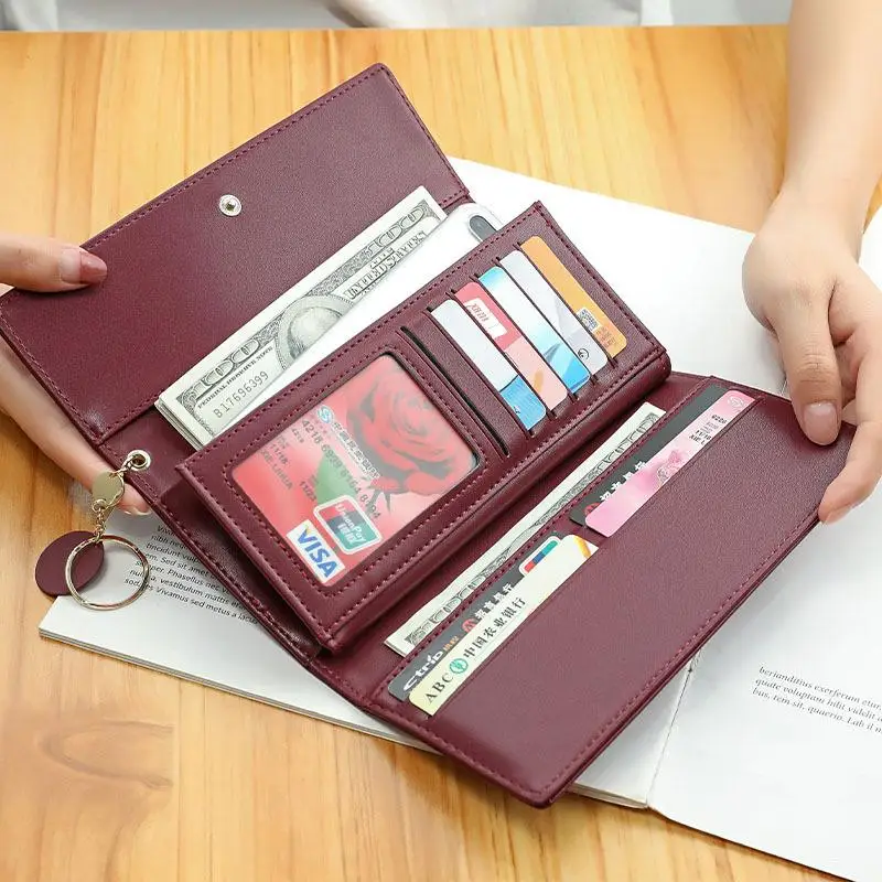 Women Long Wallet Large Capacity PU Leather Clutch Wallet Multi Card Holder Zipper Phone Purse with Keychain Bags & Accessories Burgundy Purses handbags and purses Women Long Wallet Large Capacity PU Leather Clutch Wallet Multi Card Holder Zipper Phone Purse with Keychain Bags & Accessories Burgundy Purses handbags and purses KDBazar