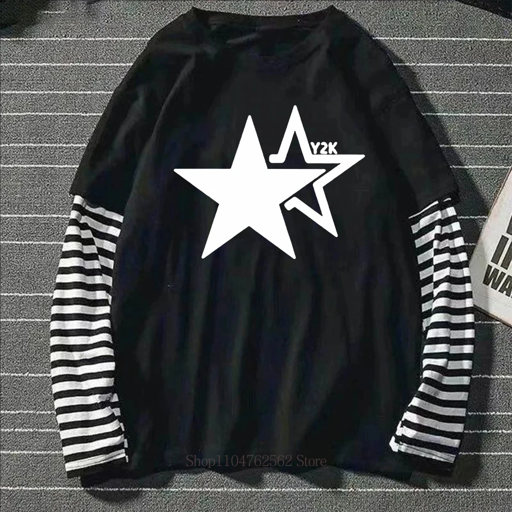 Women Star Y2K Print Graphic Fake Two Long Sleeved T-shirts Fashion Gothic Retro Casual Loose Fake Two Long Sleeved T Shirt Women Clothing Fashion Women’s Fashion Women’s T-Shirts Women Star Y2K Print Graphic Fake Two Long Sleeved T-shirts Fashion Gothic Retro Casual Loose Fake Two Long Sleeved T Shirt Women Clothing Fashion Women's Fashion Women's T-Shirts KDBazar