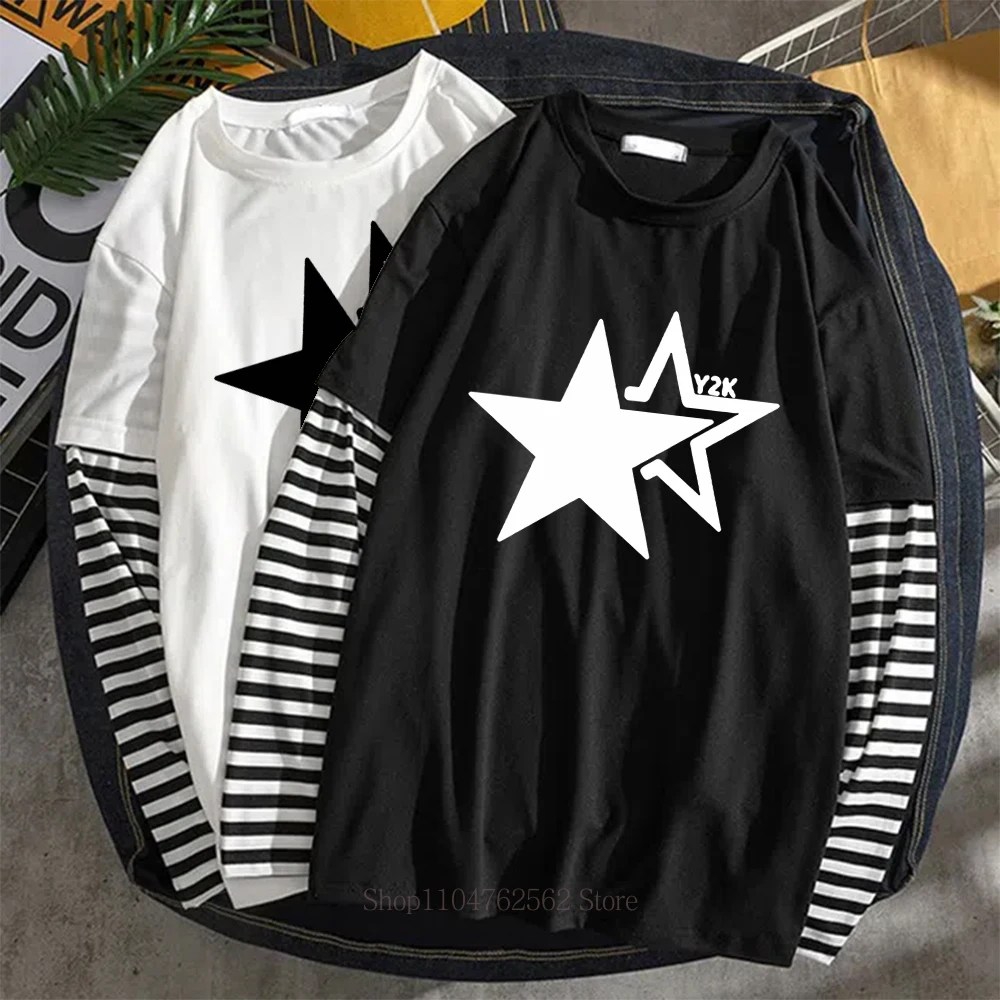 Women Star Y2K Print Graphic Fake Two Long Sleeved T-shirts Fashion Gothic Retro Casual Loose Fake Two Long Sleeved T Shirt Women Clothing Fashion Women’s Fashion Women’s T-Shirts Women Star Y2K Print Graphic Fake Two Long Sleeved T-shirts Fashion Gothic Retro Casual Loose Fake Two Long Sleeved T Shirt Women Clothing Fashion Women's Fashion Women's T-Shirts KDBazar