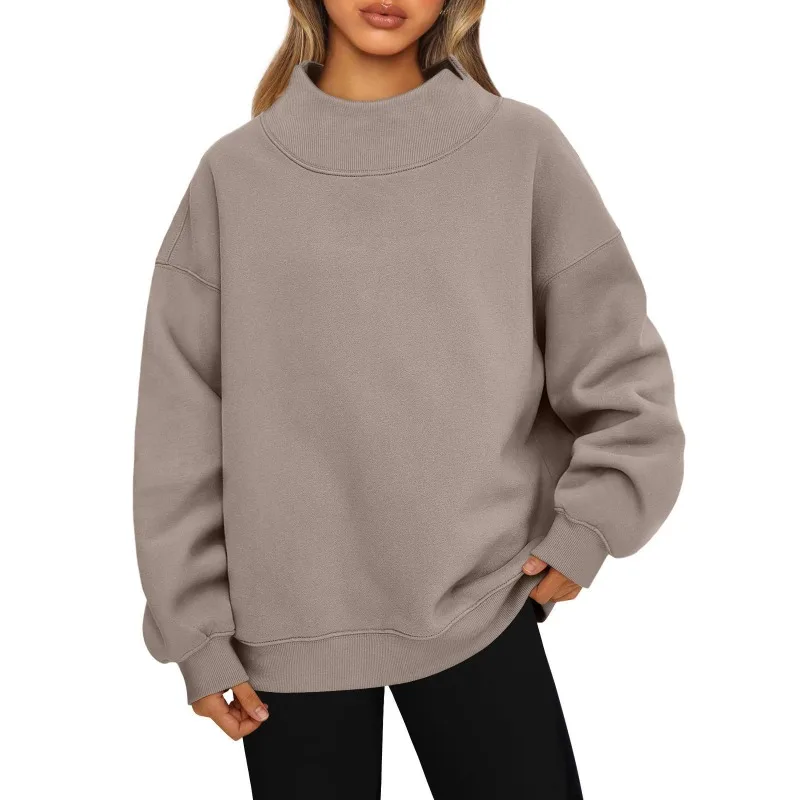 Women’s High Neck Long Sleeve Sweatshirt Oversized Casual Pullover Top Solid Black Fleece-Lined Winter Warm Hoodie Clothing & Accessories Women’s Fashion Women’s Hoodies & Sweatshirts Women's High Neck Long Sleeve Sweatshirt Oversized Casual Pullover Top Solid Black Fleece-Lined Winter Warm Hoodie Clothing & Accessories Women's Fashion Women's Hoodies & Sweatshirts KDBazar