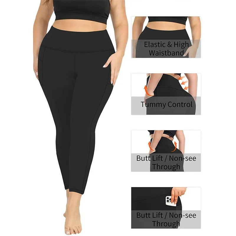Women’s High-Waisted Yoga Pants Plus Size Butt-Lifting Workout Leggings with Pockets Elastic Activewear for Gym & Running Leggings Plus Size Leggings Women’s Fashion Women's High-Waisted Yoga Pants Plus Size Butt-Lifting Workout Leggings with Pockets Elastic Activewear for Gym & Running Leggings Plus Size Leggings Women's Fashion KDBazar
