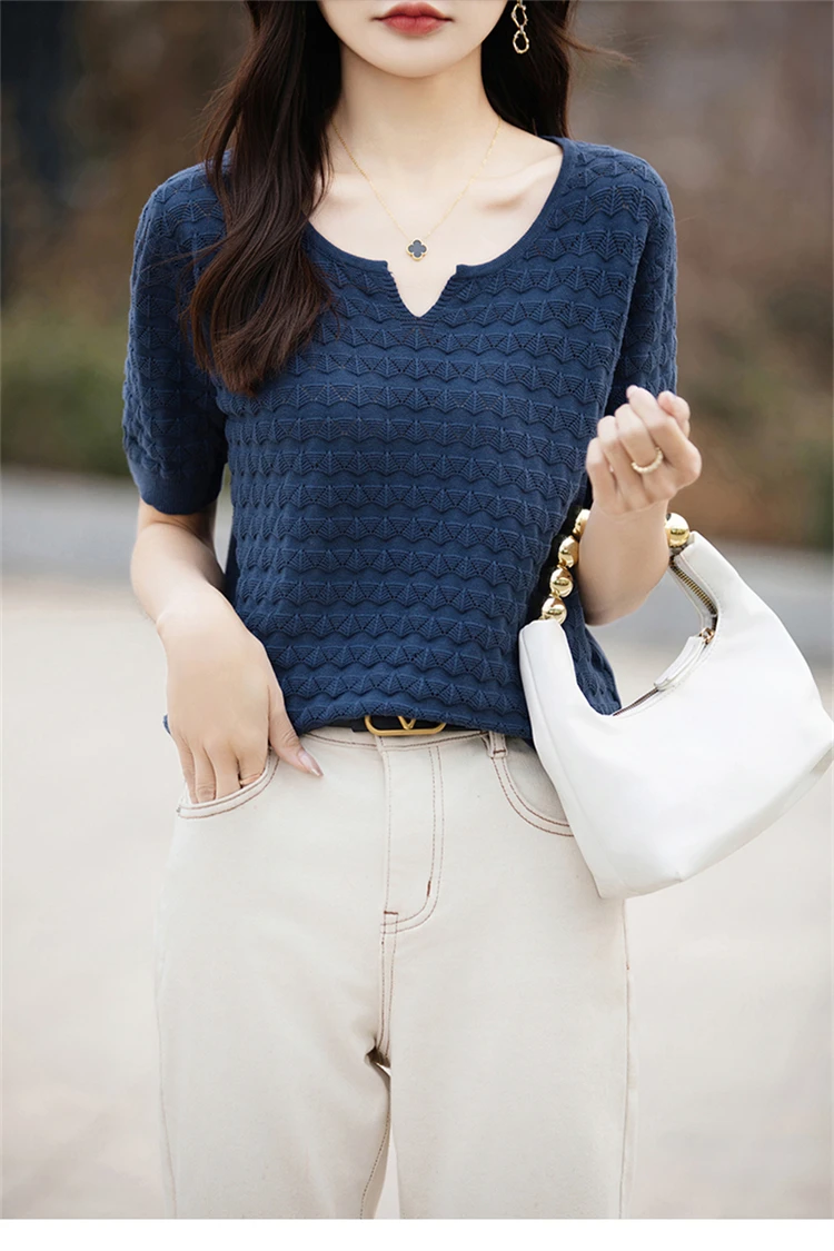 Knitted casual top for women summer