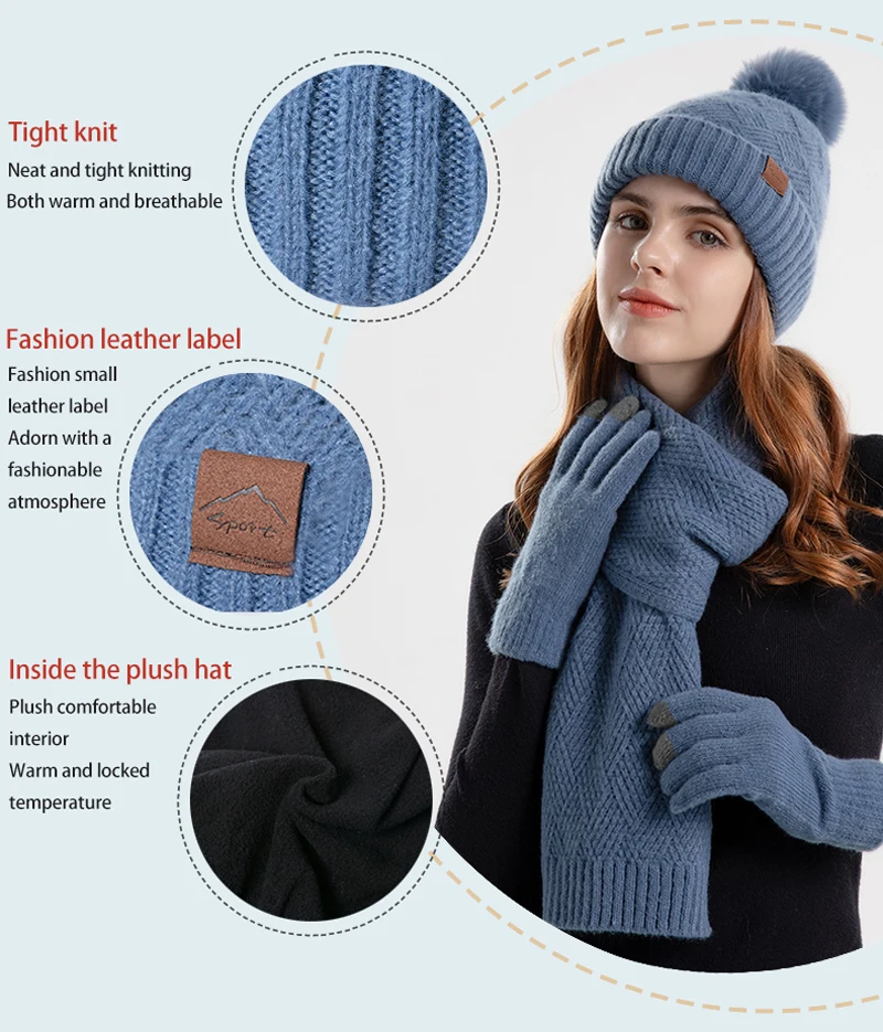 Soft knit scarf from the winter hat scarf gloves set