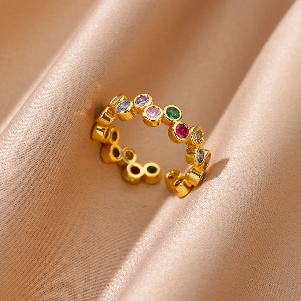 Zircon heart rings for women gift set