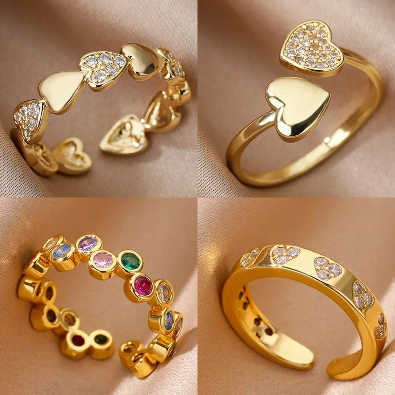 Zircon heart ring close up on hand