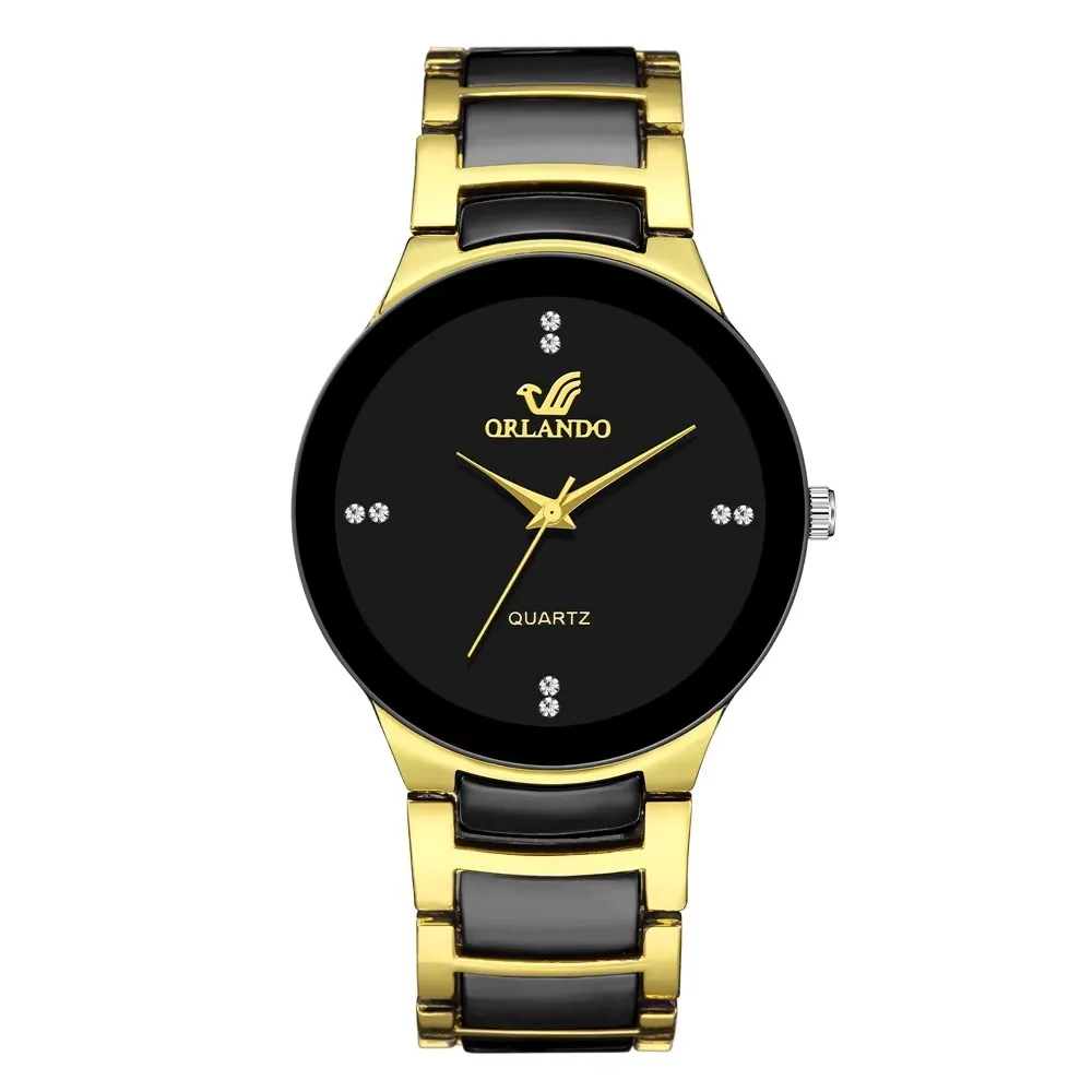 Steel band mens business watch