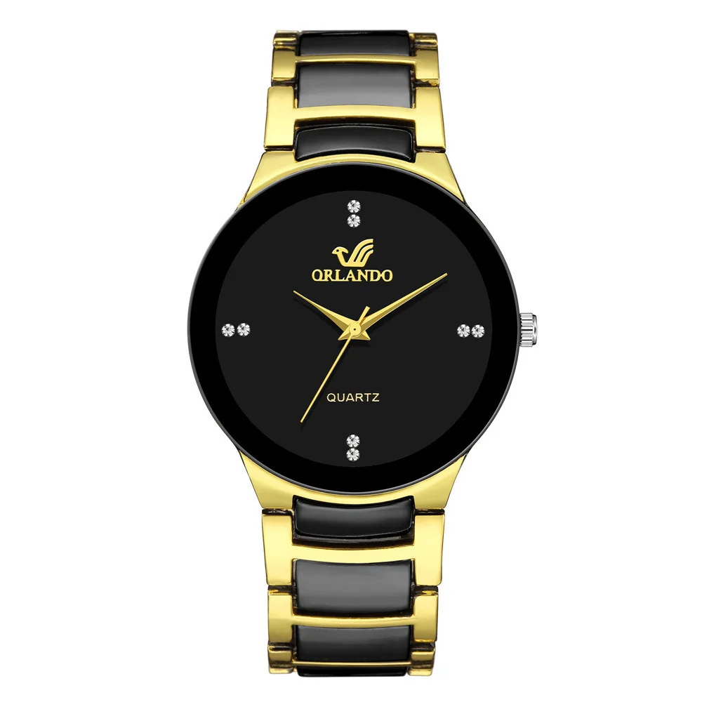Black dial mens watch business casual