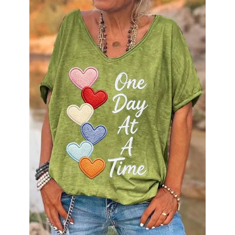 ilstile Women’s Colorful Love Print T-Shirts Summer Holiday Short Sleeve T Shirt Casual Loose V Neck Tops Tees New Arrival Women Clothing Fashion Women’s Fashion Women’s T-Shirts ilstile Women's Colorful Love Print T-Shirts Summer Holiday Short Sleeve T Shirt Casual Loose V Neck Tops Tees New Arrival Women Clothing Fashion Women's Fashion Women's T-Shirts KDBazar