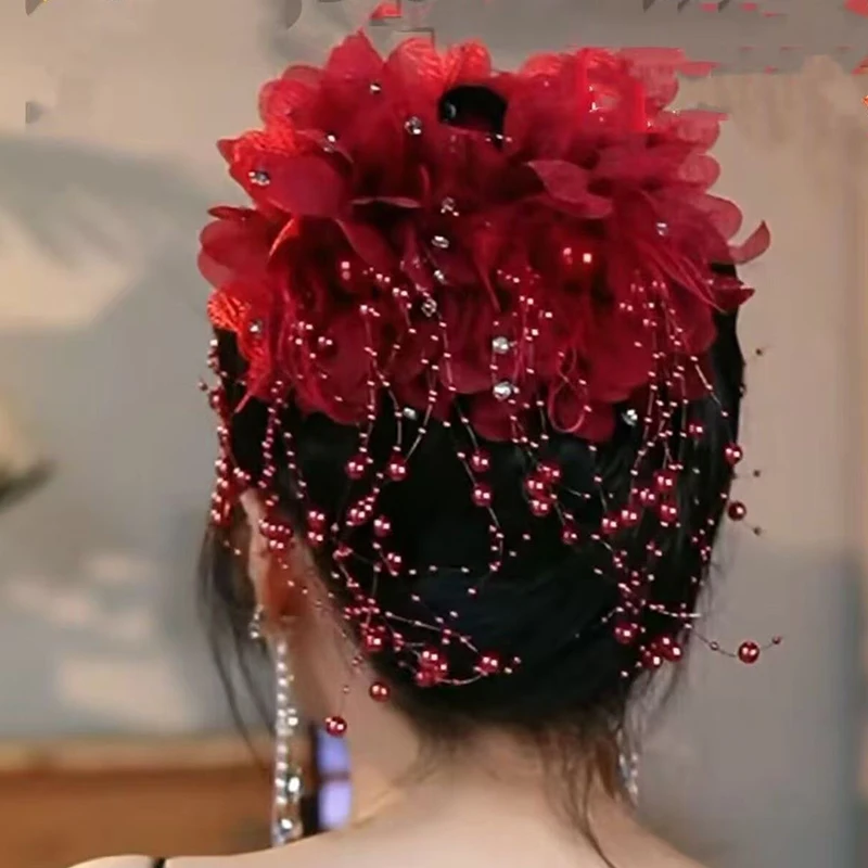 ● New Women’s Luxury Mesh Flower Pearl Tassel Hair Clips Spring Festival Decoration Women’s Fluffy Shark Hair Accessories Clothing & Accessories Hair Accessories Women’s Fashion ● New Women's Luxury Mesh Flower Pearl Tassel Hair Clips Spring Festival Decoration Women's Fluffy Shark Hair Accessories Clothing & Accessories Hair Accessories Women's Fashion KDBazar