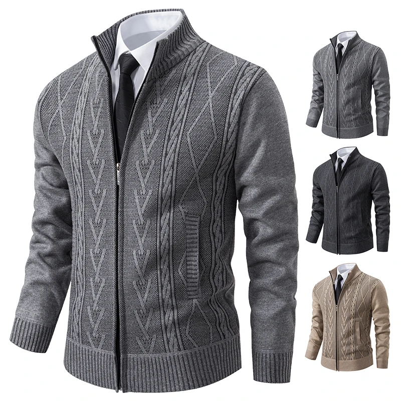 2023 Autumn and Winter New Cashmere Padded Warm Casual Men’s Knitted Sweater Coat 2023 Autumn and Winter New Cashmere Padded Warm Casual Men's Knitted Sweater Coat Men's Coats & Jackets Men's Fashion KDBazar