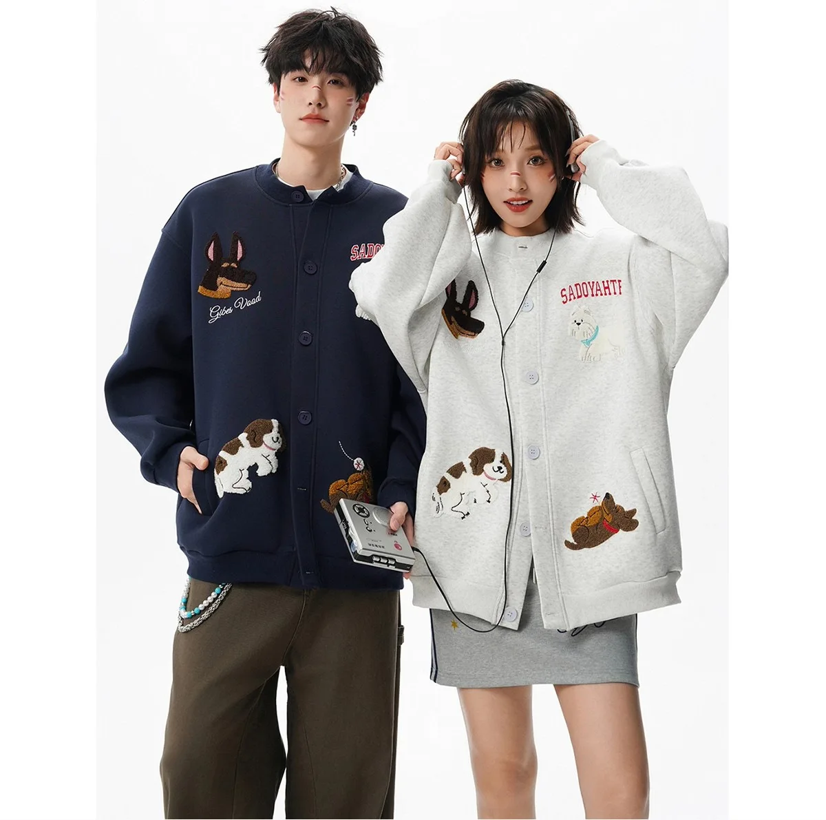 Men’s Embroidered Baseball Jacket Unisex Loose Fit Sweatshirt Harajuku Streetwear Casual Autumn Cute Puppy Zip Up Jacket Men's Embroidered Baseball Jacket Unisex Loose Fit Sweatshirt Harajuku Streetwear Casual Autumn Cute Puppy Zip Up Jacket Men's Coats & Jackets Men's Fashion KDBazar