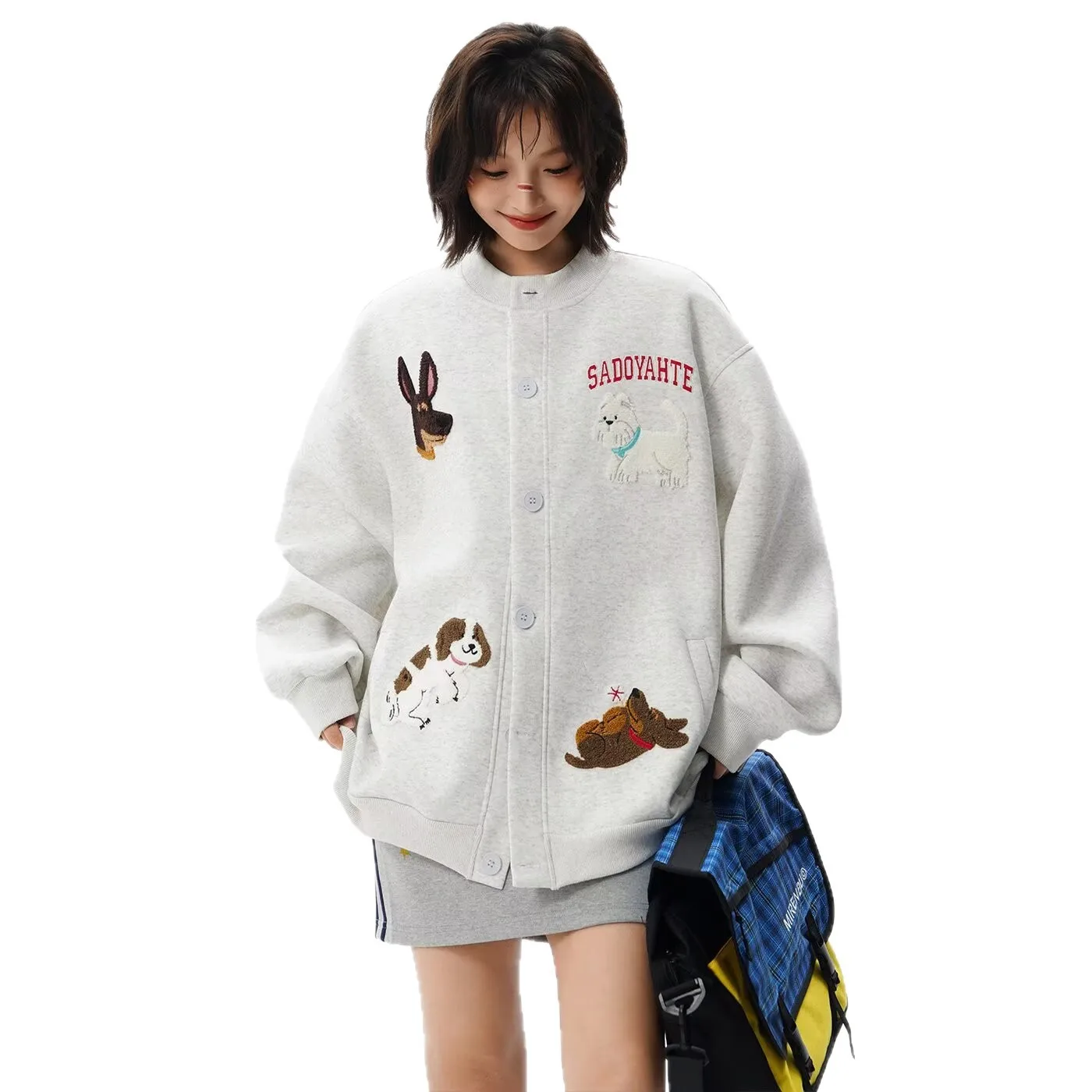 Men’s Embroidered Baseball Jacket Unisex Loose Fit Sweatshirt Harajuku Streetwear Casual Autumn Cute Puppy Zip Up Jacket Men's Embroidered Baseball Jacket Unisex Loose Fit Sweatshirt Harajuku Streetwear Casual Autumn Cute Puppy Zip Up Jacket Men's Coats & Jackets Men's Fashion KDBazar