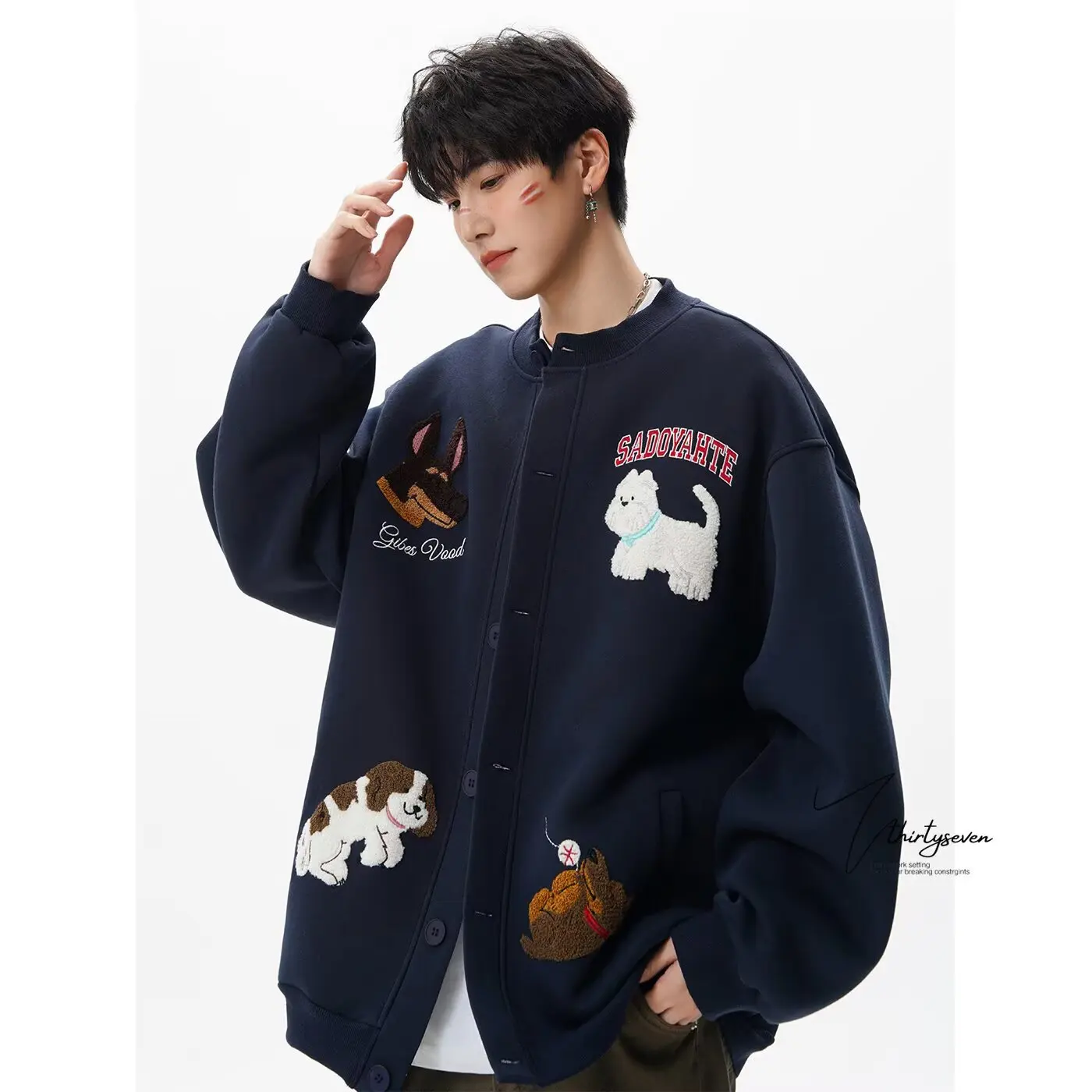 Men’s Embroidered Baseball Jacket Unisex Loose Fit Sweatshirt Harajuku Streetwear Casual Autumn Cute Puppy Zip Up Jacket Men's Embroidered Baseball Jacket Unisex Loose Fit Sweatshirt Harajuku Streetwear Casual Autumn Cute Puppy Zip Up Jacket Men's Coats & Jackets Men's Fashion KDBazar