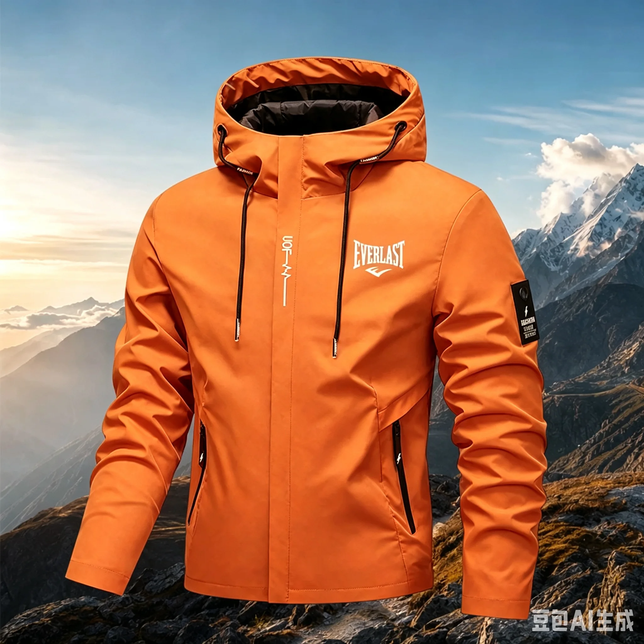 Mens lightweight hiking jacket in orange