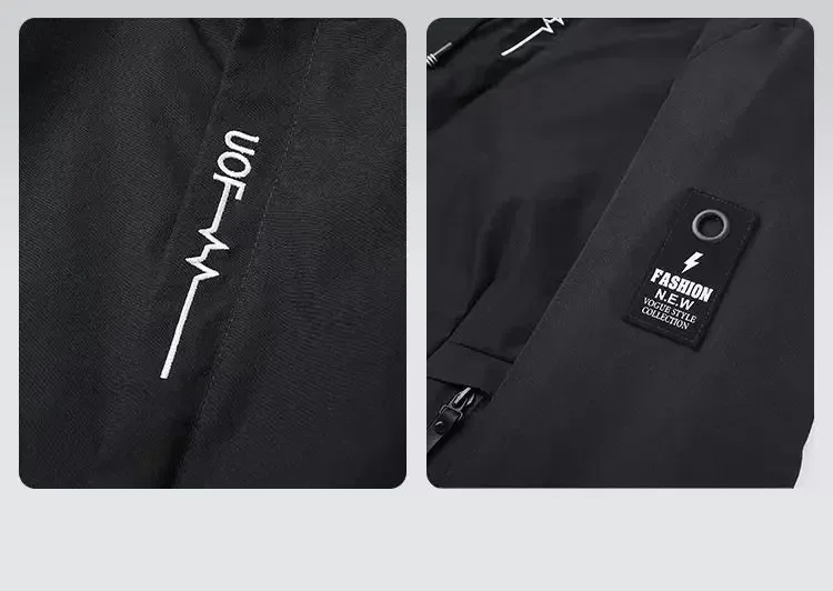 Mens lightweight hiking jacket zipper detail