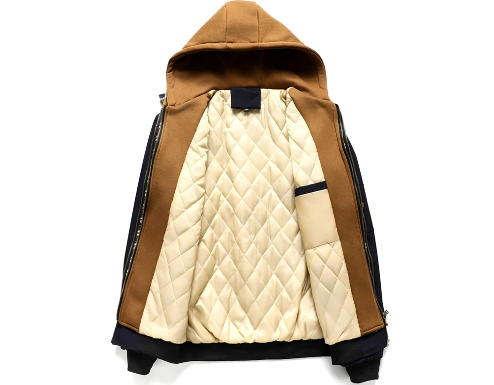 Mens windbreaker jacket thermal quilted lining